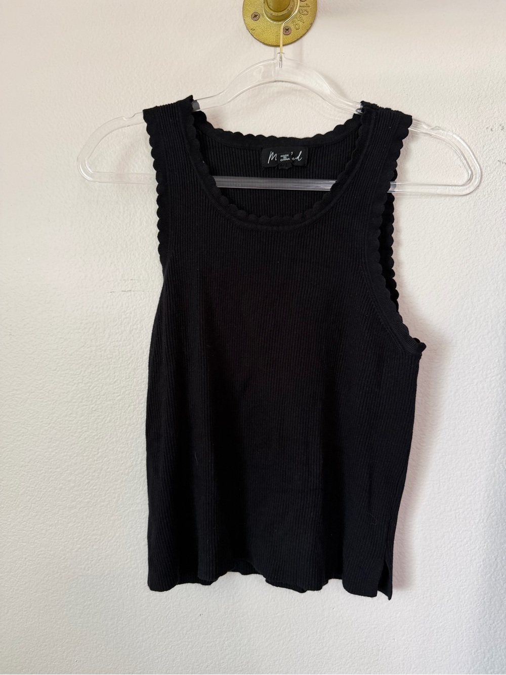 Marled black tank